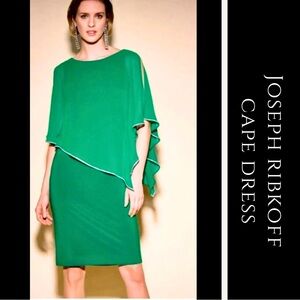 Joseph Ribkoff Elegant Dress with Cape Overlay